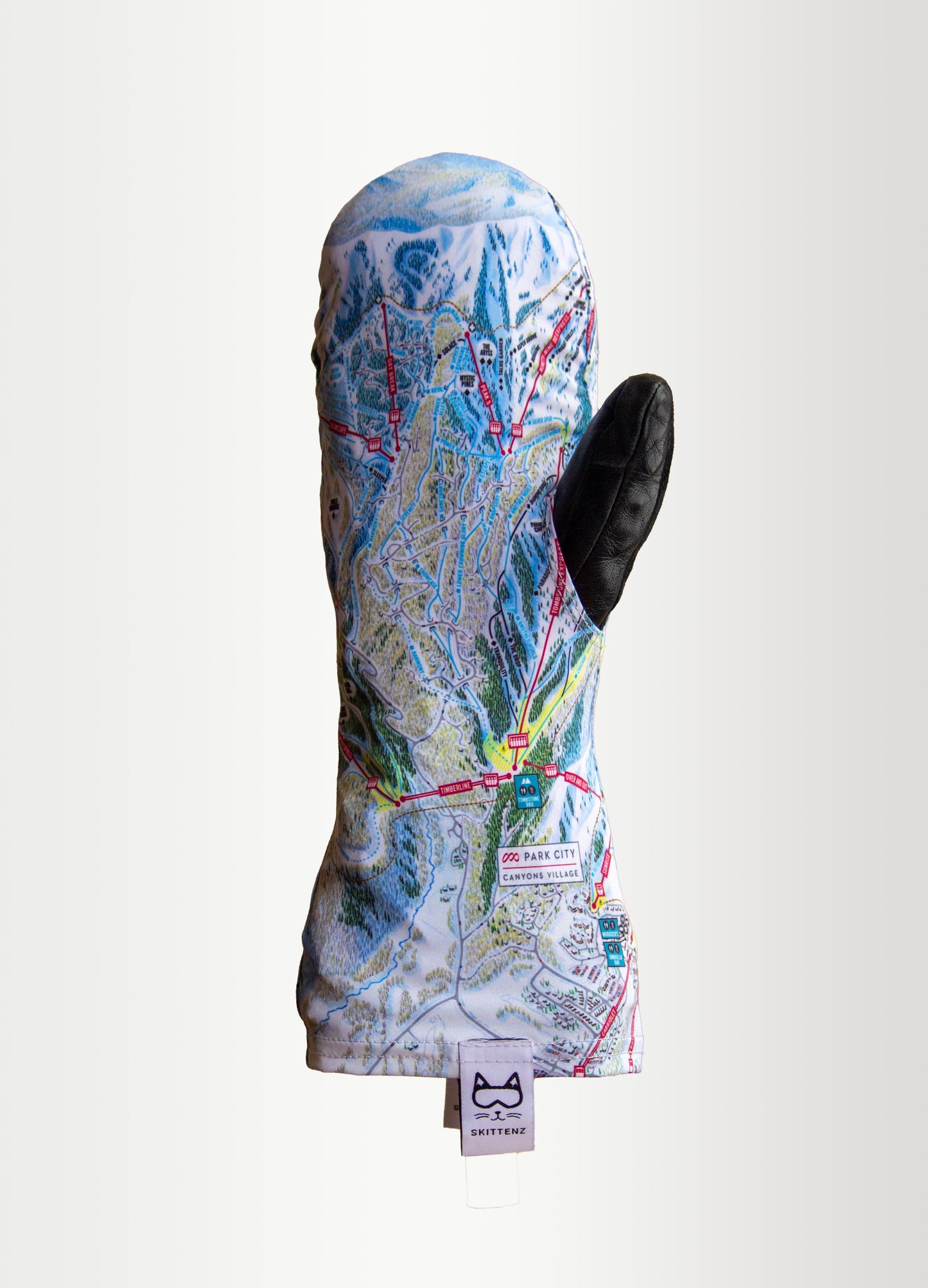 Park City Ski or Snowboard Trail Map Skins for Mittens or Gloves
