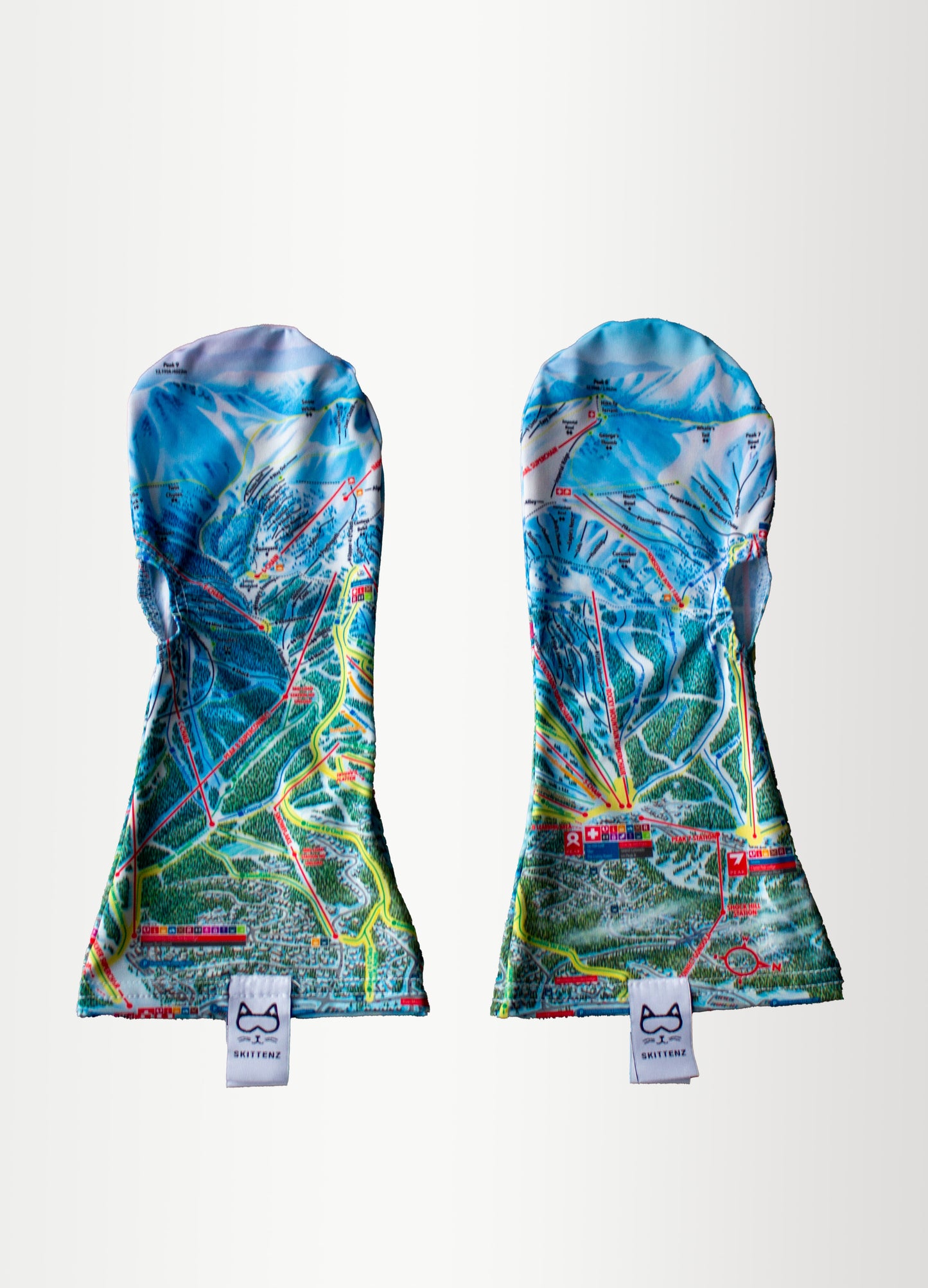 Breckenridge Ski or Snowboard Trail Map Skins for Mittens or Gloves