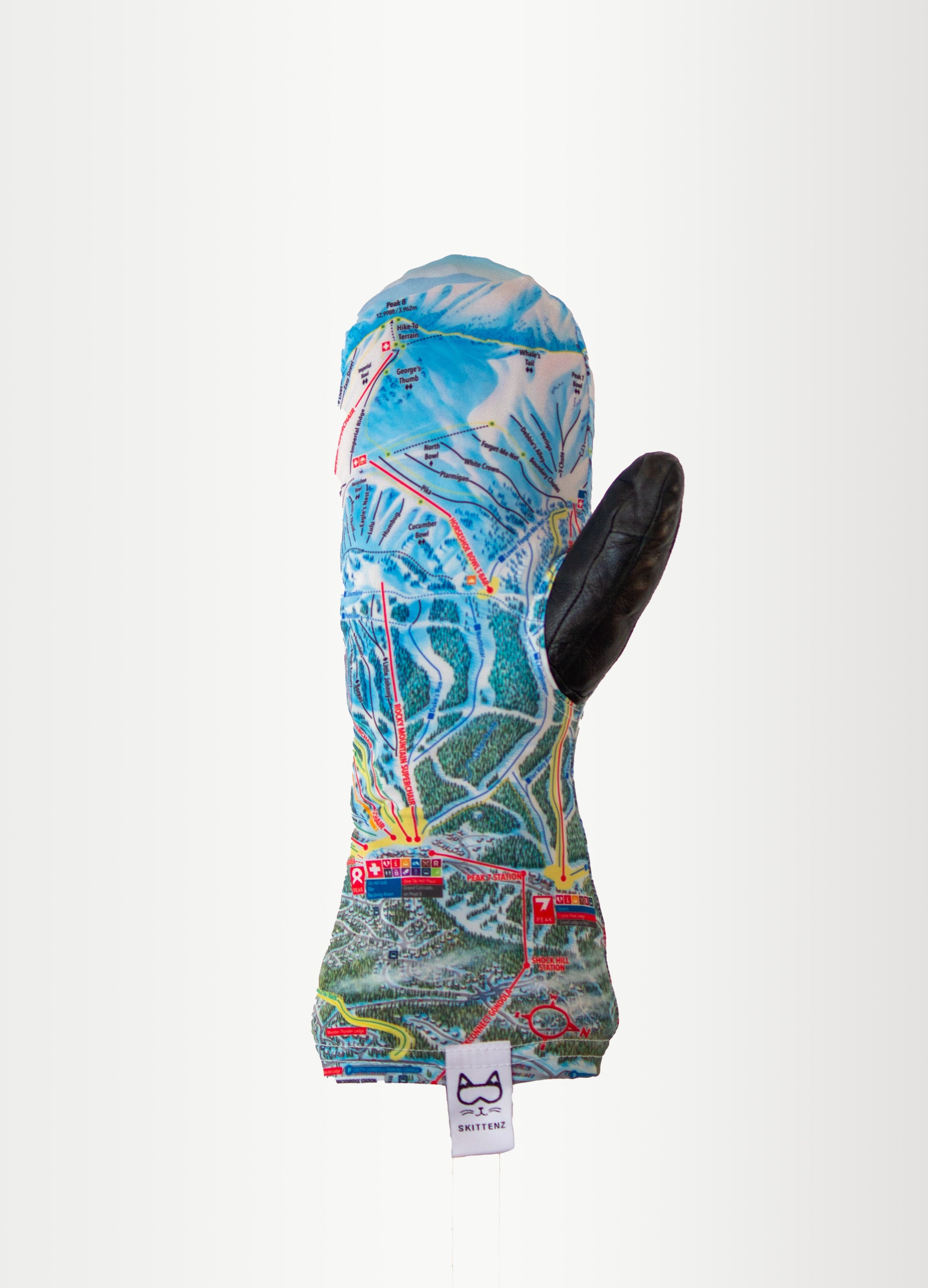 Breckenridge Ski or Snowboard Trail Map Skins for Mittens or Gloves