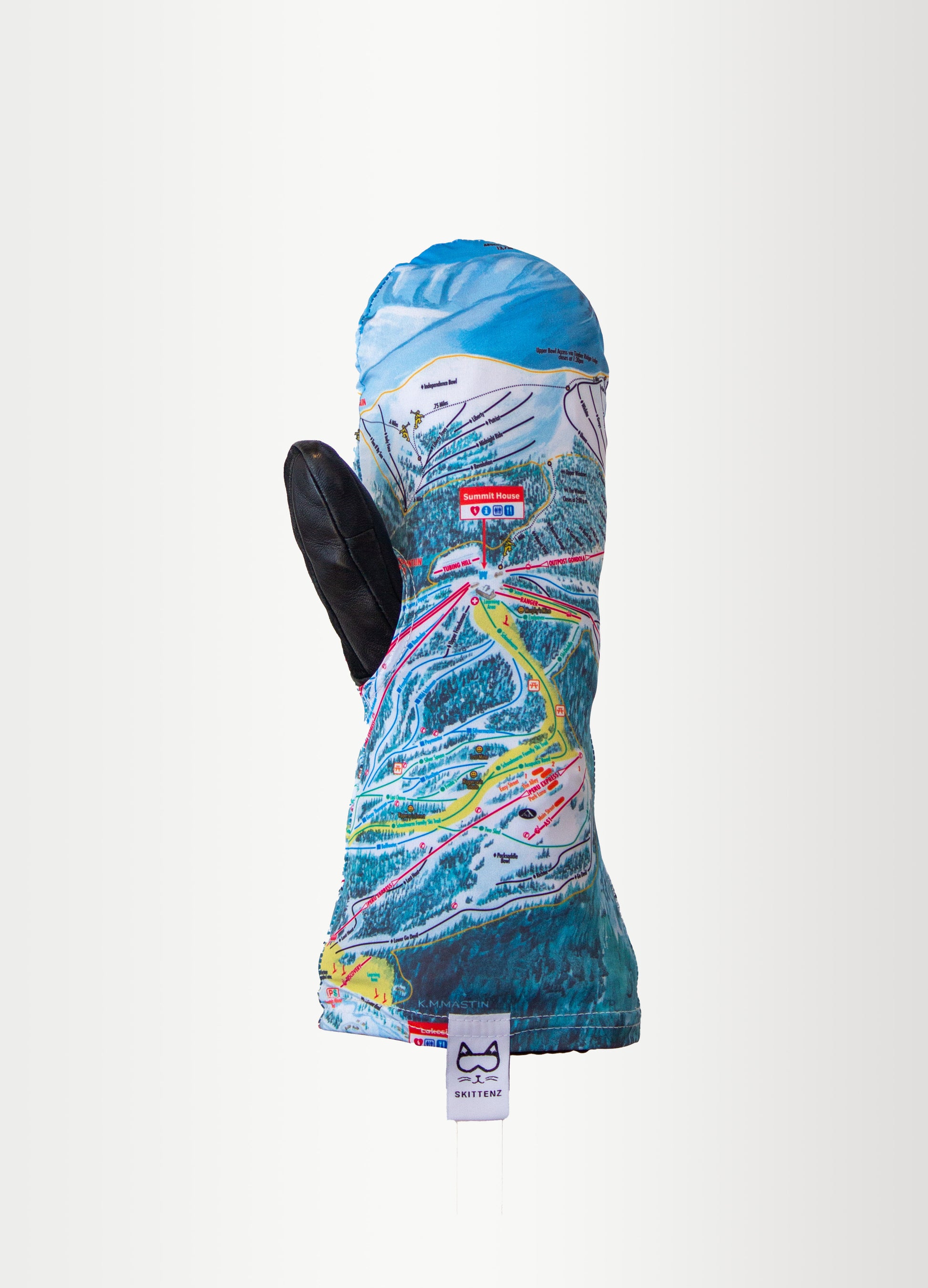 Keystone Ski or Snowboard Trail Map Skins for Mittens or Gloves