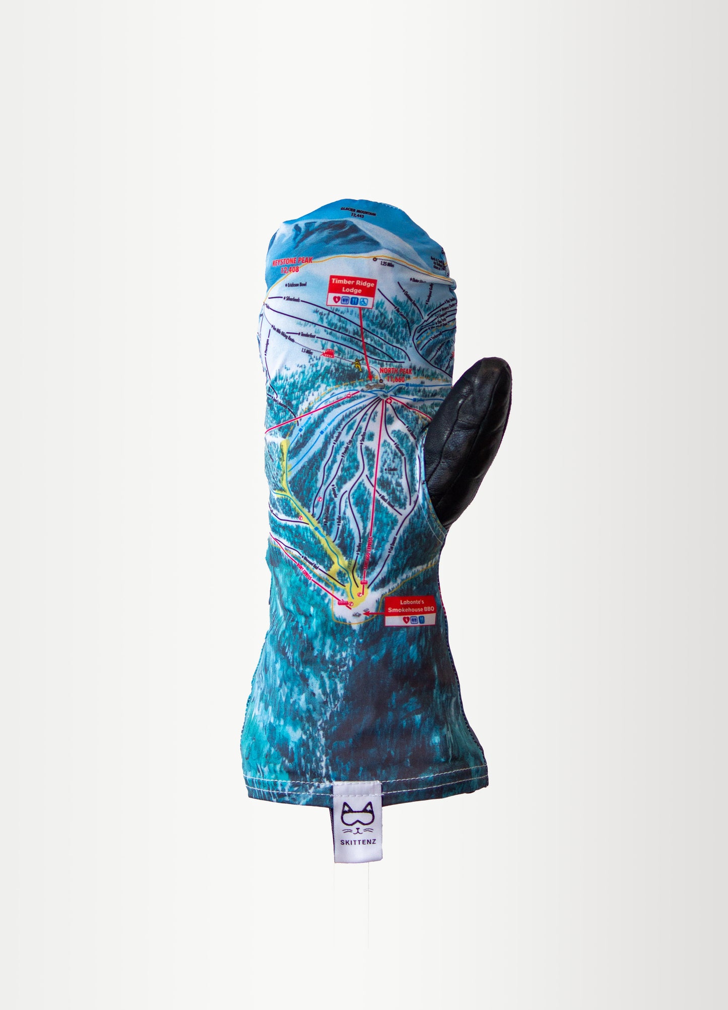 Keystone Ski or Snowboard Trail Map Skins for Mittens or Gloves