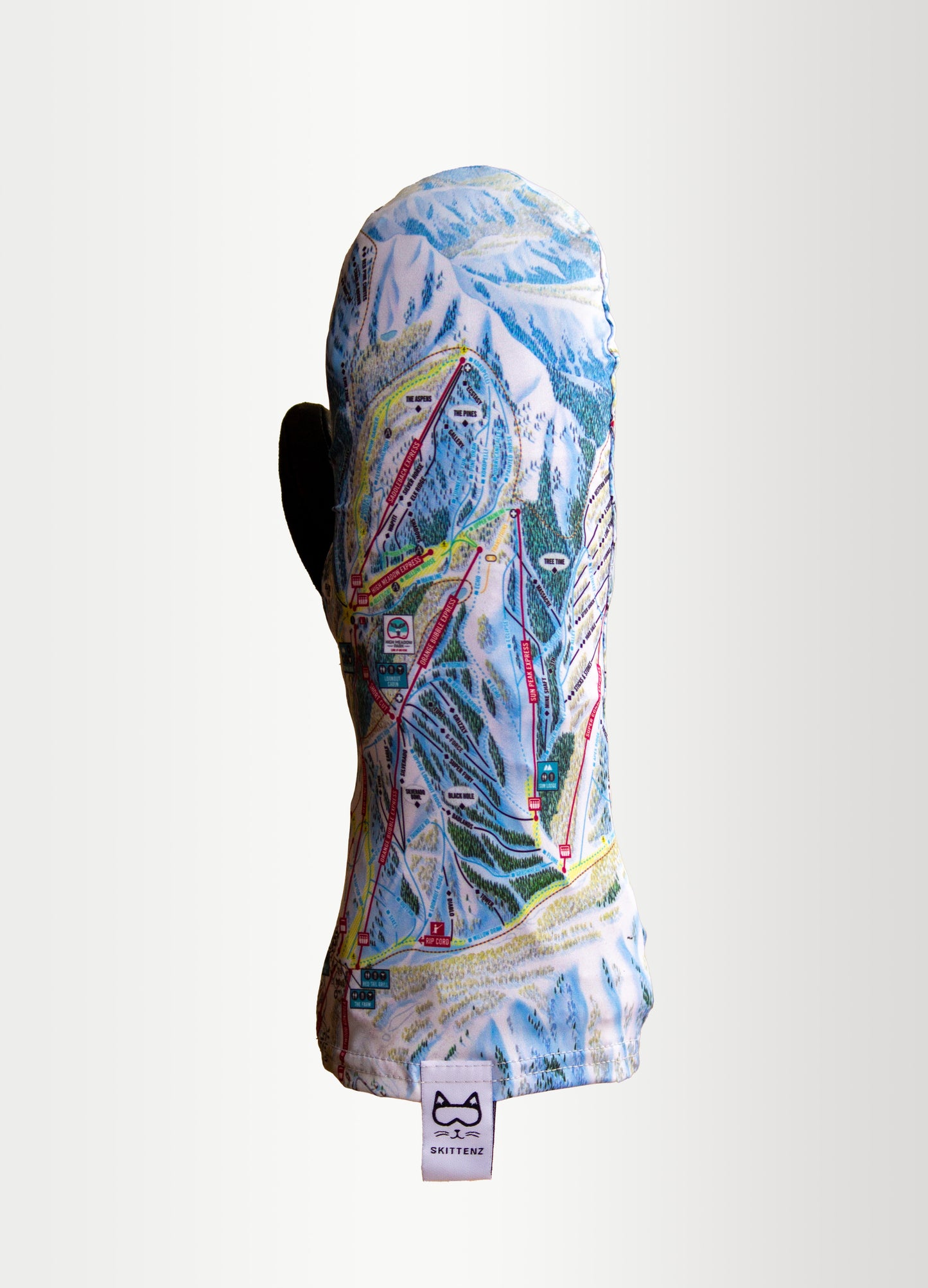 Park City Ski or Snowboard Trail Map Skins for Mittens or Gloves