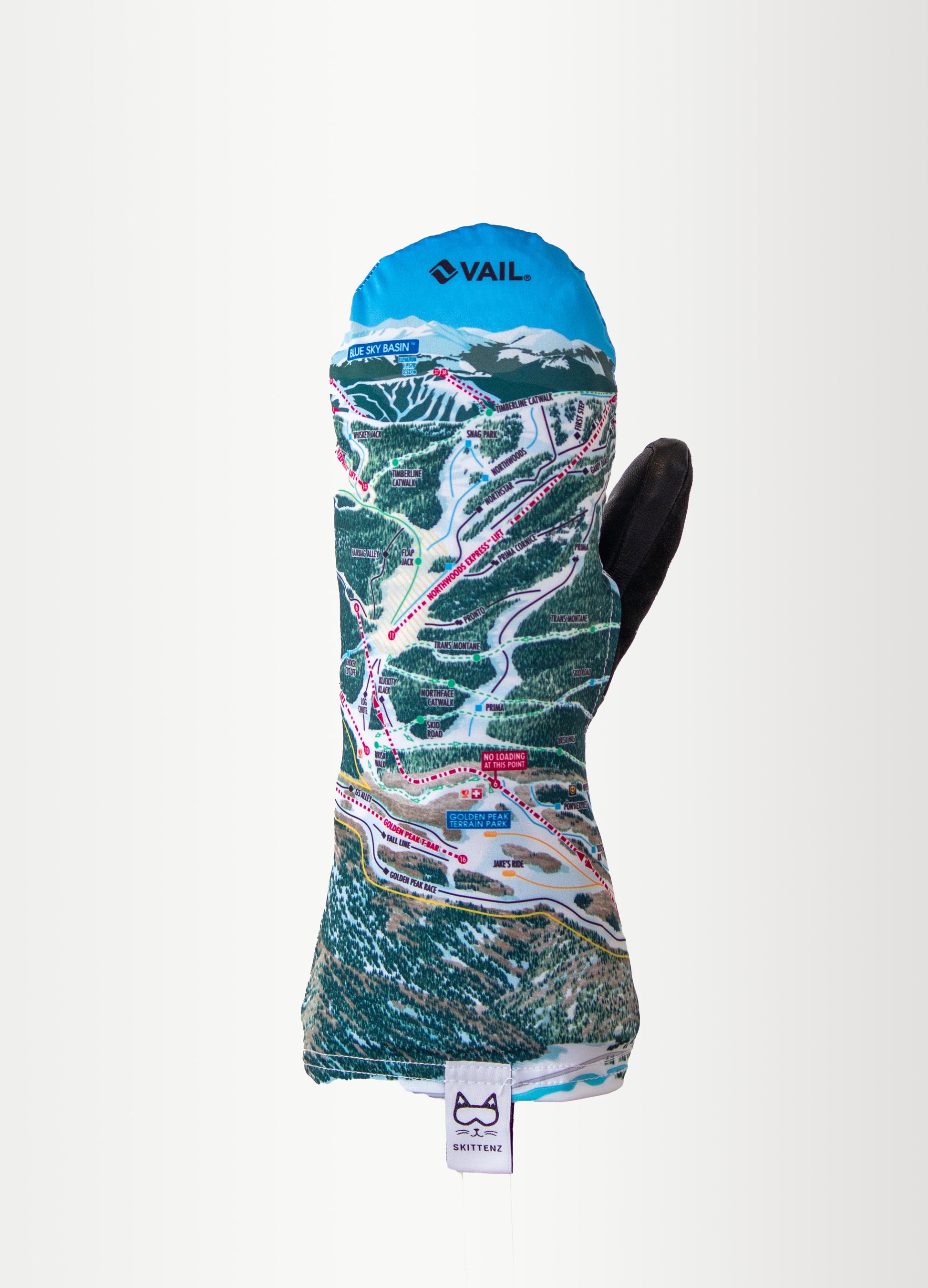 Vail Ski or Snowboard Trail Map Skins for Mittens or Gloves